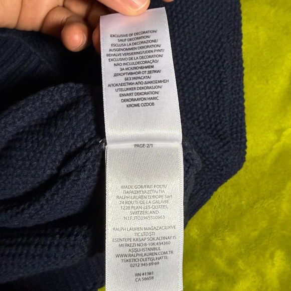 NWT Polo Ralph Lauren Men's Cotton Knit Crewneck Sweater In Blue Large - Picture 12 of 14